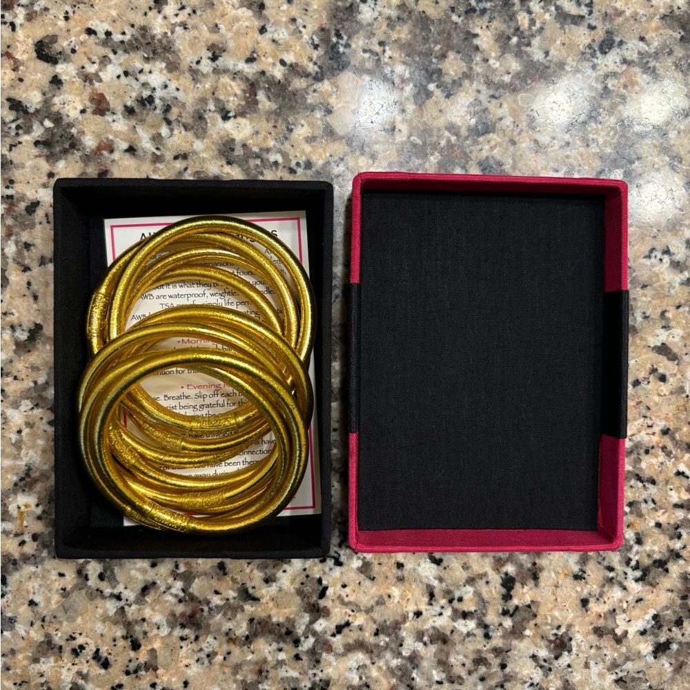 BudhaGirl Gold All Weather Bangles Size Medium, Budha Girl